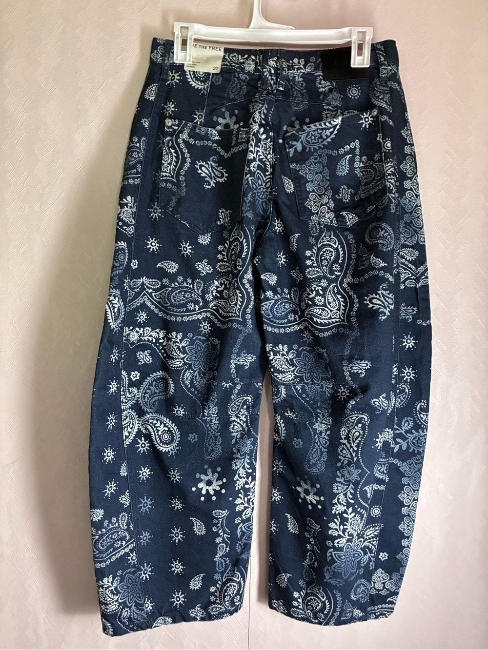 Free People We the Free Printed Good Luck Barrel Jeans - Picture 12 of 12